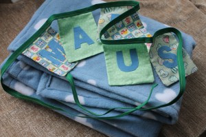 Named bunting and fleece blankets