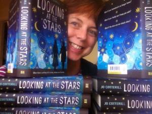Me with my author copies of Looking at the Stars