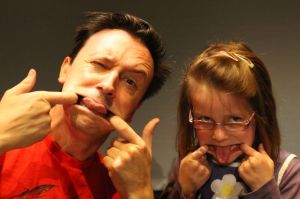 Steve and Jemima, pulling the particular silly face Jemima selected