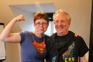 Possibly the least flattering photo of me ever taken, with my able assistant, Joe Freidman, who I insisted on referring to as 'Debbie McGee' throughout