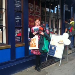 Me with my new purchases outside Blackwells