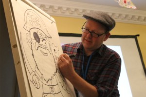 'What should we put on this pirate's shoulder?'  'A SQUIRREL!' 'A - what? A squirrel? Er...OK, then!'