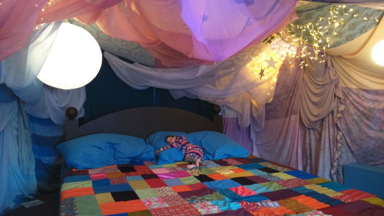 OK, you're not faced with my daughter on the bed. Unless you go the same day we do. In which case you may very well see her in exactly that position.