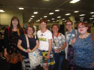 and there were loads of bloggers - with me, Keris Stainton and Liz Kessler in the middle of the blogger sandwich