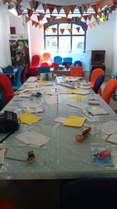 At the end of the day, the table was a little more cluttered...