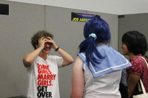 The moment Liz Kessler is told that two girls in her signing queue have just met and asked each other out - directly after the LGBT in YA panel. ALL THE SMILES.
