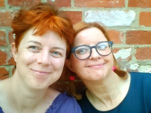 Cathy looks slightly crazy, possibly from the heat...