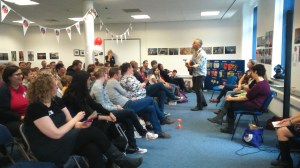 John Dougherty put the rest of us to shame by SINGING his book Stinkbomb and Ketchup-Face