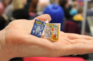 There were Fleur Hitchcock's teeny tiny shrunken copies of her book SHRUNK (CLEVER!!)