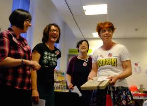 I delivered thank you presents to the organisers and clearly said something VERY witty...