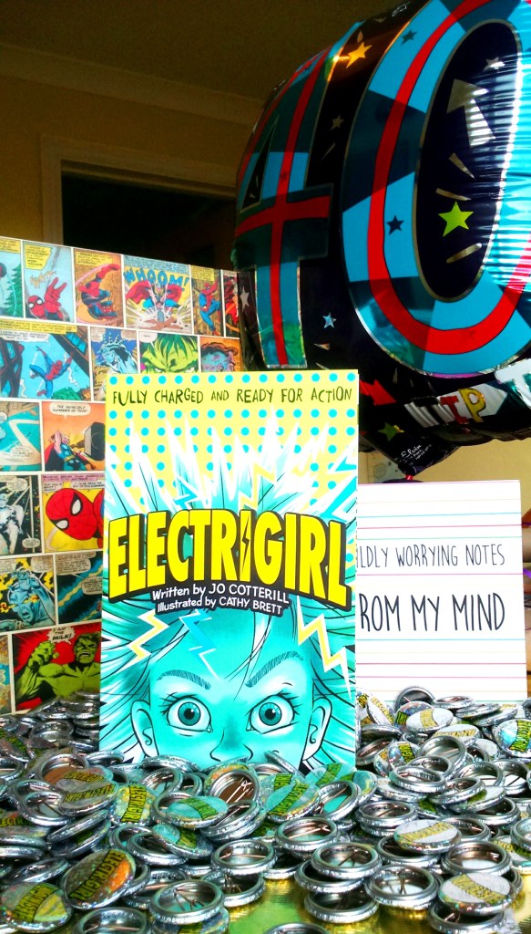ELECTRIGIRL in all her glory - backed by presents from friends who know me well!