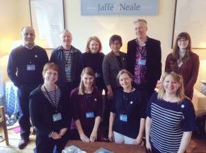 Back row, L-R: Bali Rai, Adam Guillain, Charlotte Guillain, Candy Gourlay, John Dougherty, Pheebs (junior reporter), Front row, L-R: me, Tamsyn Murray, Cas Lester, Milly (schools' liaison for the festival). We were also joined by SF Said, who arrived just thirty seconds too late for this photo!