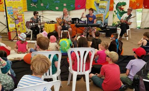 First Draft, a melting pot of cracking tunes and slimy suncream! (Photo credit: Philip Ardagh)