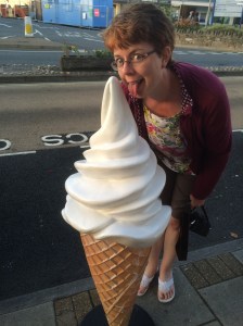 ...and ice cream! I always smile now when I see a 99 Flake (especially a big fake one!) because of the song I wrote last year called '99 Reasons to be Happy' and which we play in the author band First Draft.