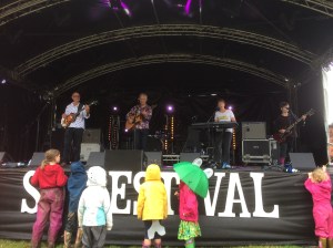 Look! Children FLOCKED to us in their wellies...