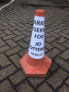 Always delighted to find a reserved parking space! Schools, this is how you make your author feel special!