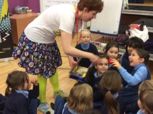 A workshop with Y2 - storytelling with my magic box full of objects to help us tell the story